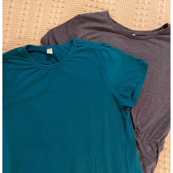 TWO Old Navy Dresses Plus Size XXL Green & Gray T-Shirt Stretchy Soft Casual - Picture 1 of 12